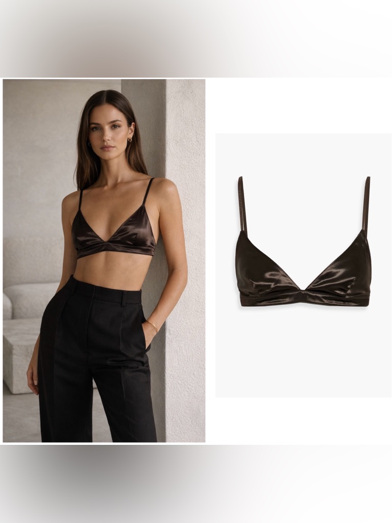 New! Khaite Frida Satin Charmeuse Bra Top In Chocolate Brown Small Nwt!